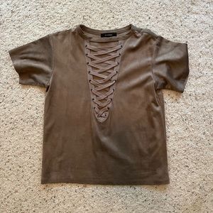 Suede brown top
